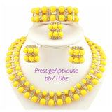 PrestigeApplause African Nigerian Beads Jewellery Set with Necklace, Earing and Bracelet