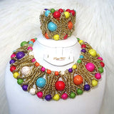 Latest Trend Multi color Fashion Beads Wirework Jewellery Set