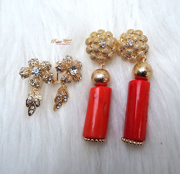 Coral earrings