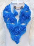 Celtic Blue Party African Nigerian Beads Jewellery Set