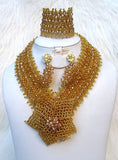 Cheap Gold Bold New Latest Design Party African Nigerian Beads Jewellery Set