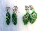 Beautiful Green Crystal Party Bridal Wedding African Beads Jewellery Set