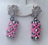 PrestigeApplause Customised Pink Mix with Silver Crystal Bridal Wedding African Bead Jewellery Set