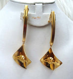 Extra Long 3D Beautiful Design Gold Color Party Earring Jewellery Gift