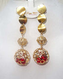 Elongated Ball with Red 3D Ball Party Earring Jewellery