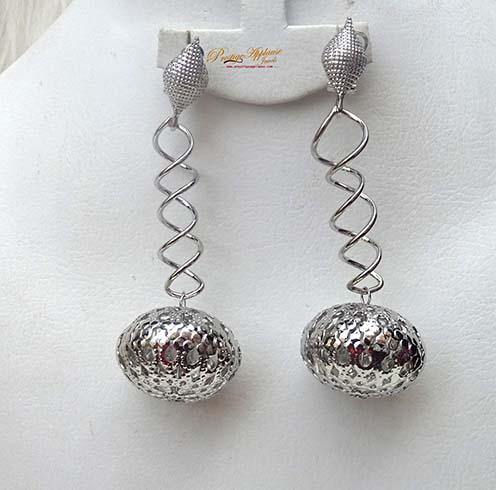 Extra Long Beautiful Design Silver Party Earring Jewellery Gift