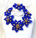 PrestigeApplause Royal Blue Full Tulip Beautiful Design Wedding Bridal Party Jewellery Set
