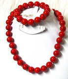 1 Layers Simple Red Bead Necklace Jewellery