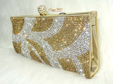 Classy Gold Party Wedding Cocktail Rhinestone Clutch Evening Party Purse
