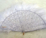 Beautiful Bold White with Silver Bridal Wedding Party Hand fan