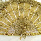 Beautiful Detailed Gold Glitter Hand fan wedding African Traditional engagement