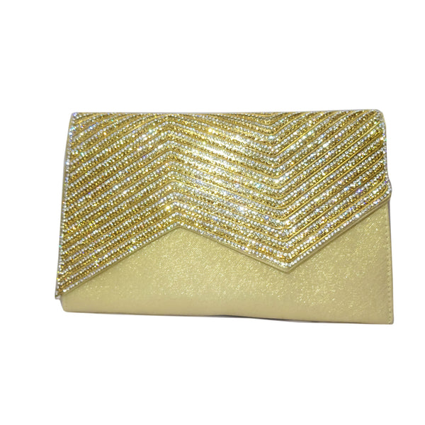 Gold Black Classy Party Wedding Cocktail Rhinestone Clutch Evening Party Purse With Chain