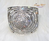 Silver Bold Shape Design with Big Crystal Stone Bangle Jewellery
