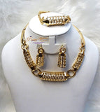 New Beautiful Design Gold Beautiful Plated Party Necklace Earring Jewellery Set
