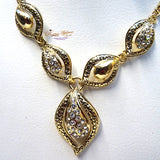 New Design shell Shape Gold Beautiful Plate Party Necklace Earring Jewelry Set