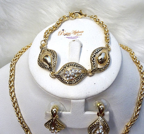 New Design shell Shape Gold Beautiful Plate Party Necklace Earring Jewelry Set