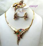 New Design Multi Color Gold Plated Complete Set Necklace Jewellery Party Set PA05GP