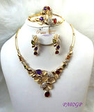 New Design Multi Color Gold Plated Complete Set Necklace Jewellery Party Set PA02GP