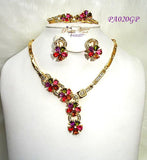 Beautiful New Design Multi Color Gold Plated Complete Set Necklace Jewellery Party Set PA020GP