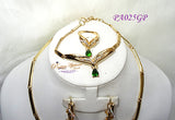 New Design Purple Champagne Gold Green Gold Plated Complete Set Necklace Jewellery Party Set