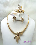 New Design Spike Gold Plated Complete Set Necklace Jewellery Party Set