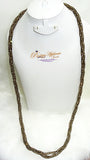 Extra Long Twisted Black Brown Made with Swarovski Element Stardust Crystal Necklace