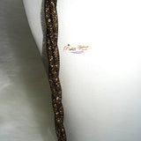 Extra Long Twisted Black Brown Made with Swarovski Element Stardust Crystal Necklace