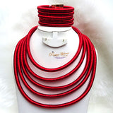 Hot Pink Silver Gold SIlver Multi Layers Strings Wrapped Necklace Magnetic Clasps Jewellery Set with Evening Purse