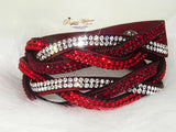 Red Buckle Trendy Bracelet Double Wrap with Adjustable Button Christmas Gift