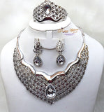 Silver Costume Fashion Necklace Bracelet Jewellery Set