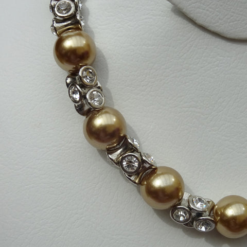Stimulated Light weight Gold Pearl Party Wedding Necklace Jewellery