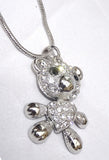 Cute Rhinestone Teddy Bear Pendant Necklace Gift Party Jewelry
