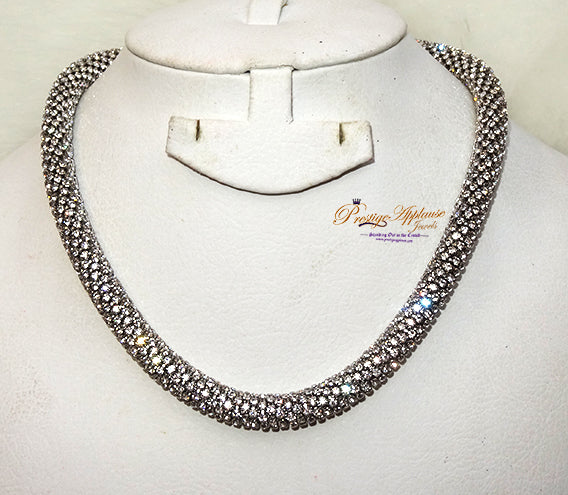 Silver Crystal Sparkling Necklace Jewellery Gift Ladies