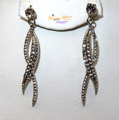 Crystal Twisted Earring Jewellery for Ladies