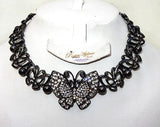 Black Necklace with Sparkling Butterfly Necklace Jewellery Great as Ladies Gift - PrestigeApplause Jewels 