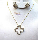 Beautiful Crystal Gold Silver Necklace Stud Earring Popular Jewellery Set - PrestigeApplause Jewels 