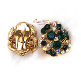 Clip on Red Green Silver Gold Big Stud Earring Jewellery