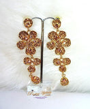 Beautiful Red Pink Gold Flower Earring Jewellery for Ladies - PrestigeApplause Jewels 