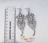 Beautiful Silver Extra Long Evening Cocktail Earring Jewellery