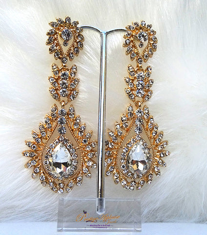 Gold Bollywood Long Evening Earring Jewellery