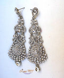 Beautiful Silver Extra Long Evening Cocktail Earring Jewellery