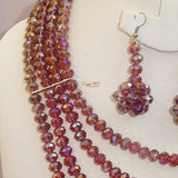 Purple Cheap Beads Wedding Party Bridal Necklace Earring Jewellery Set