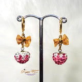 Small Pink Drop Bow Fashion Earring for Child Teenager Girls Jewellery