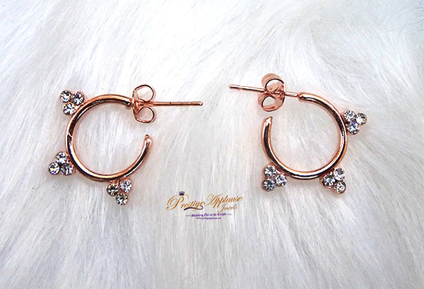 Small Petal Rose Gold Stud Fashion Earring for Child Teenager Girls Jewellery