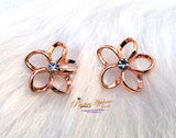 Small Petal Rose Gold Stud Fashion Earring for Babies Infant Girls Jewellery