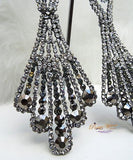 Beautiful Silver Black Evening Cocktail Earring Jewellery - PrestigeApplause Jewels 