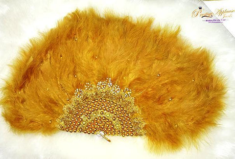 Beautiful Detailed Gold Hand fan wedding African Traditional engagement - PrestigeApplause Jewels 