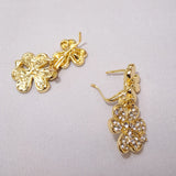 Flowery Rhinestone Attractive Design Gold Plated African Jewellery Set