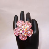 Hot Pink Bangle Bracelet Earring Ring Jewellery Set