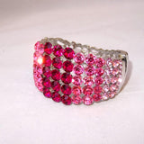 Beautiful Pink Silver Party Fashion Bangle Bracelet - PrestigeApplause Jewels 